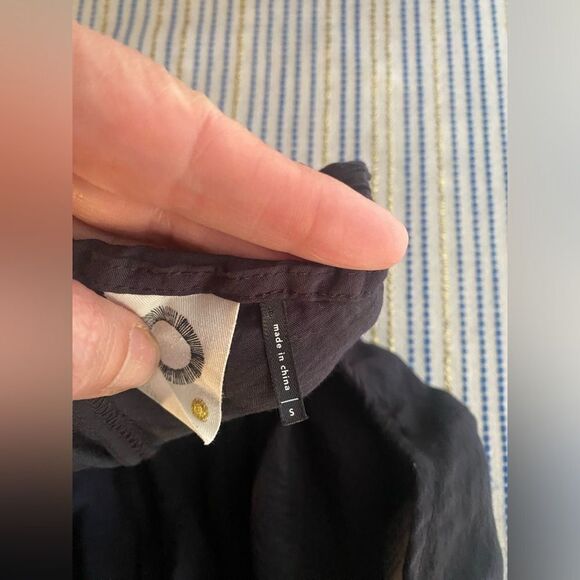 Akemi + Kin Anthropologie Womens Small Black  Suspender Jumpsuit Wide Leg - Picture 5 of 12